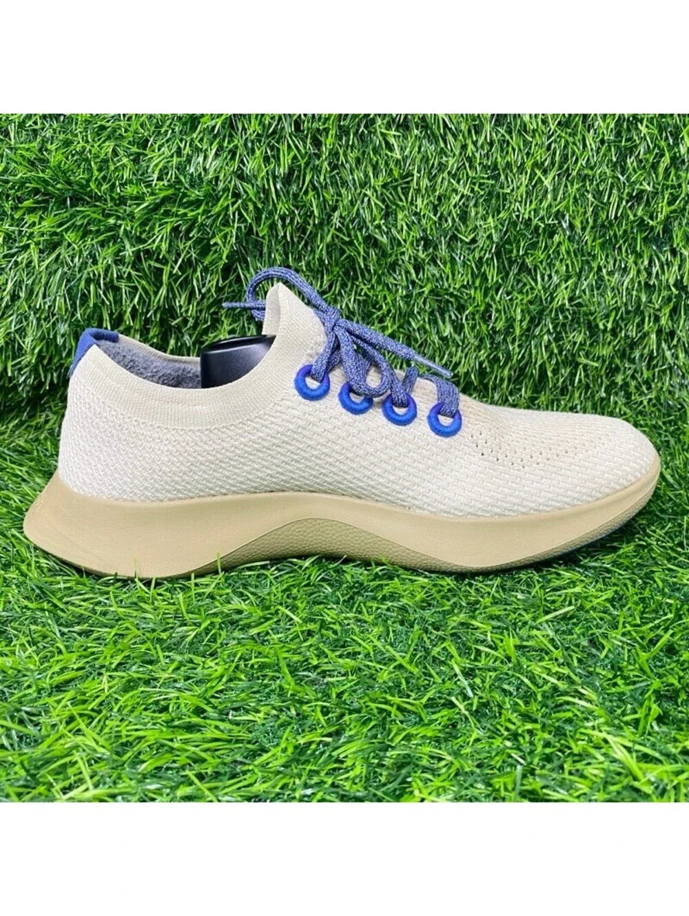 Allbirds Tree Dasher Sneakers Men's 12M Beige Blue Athletic Running Shoes 2215